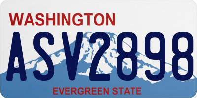 WA license plate ASV2898