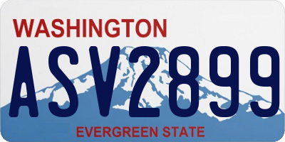 WA license plate ASV2899