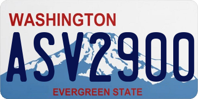 WA license plate ASV2900