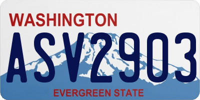 WA license plate ASV2903