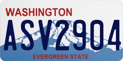 WA license plate ASV2904