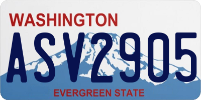 WA license plate ASV2905