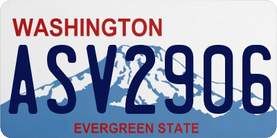 WA license plate ASV2906