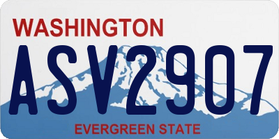 WA license plate ASV2907