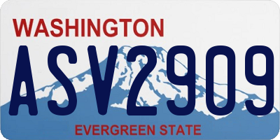 WA license plate ASV2909