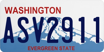 WA license plate ASV2911