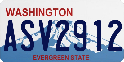 WA license plate ASV2912