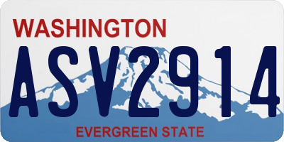 WA license plate ASV2914