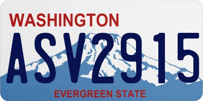 WA license plate ASV2915