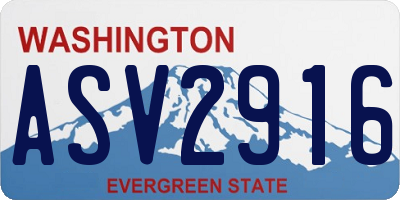 WA license plate ASV2916