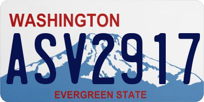 WA license plate ASV2917