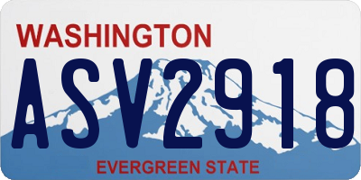 WA license plate ASV2918