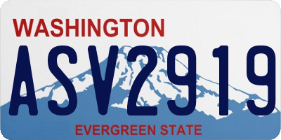 WA license plate ASV2919