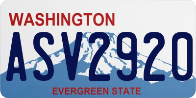 WA license plate ASV2920