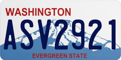 WA license plate ASV2921