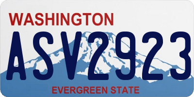 WA license plate ASV2923