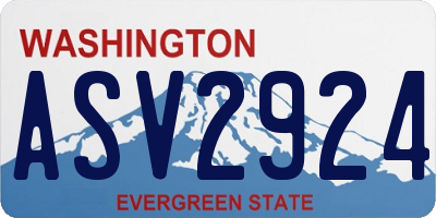WA license plate ASV2924