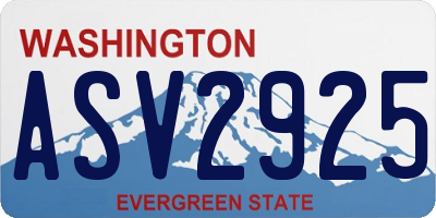WA license plate ASV2925