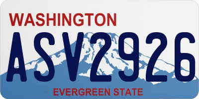WA license plate ASV2926