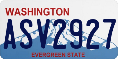 WA license plate ASV2927