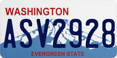 WA license plate ASV2928