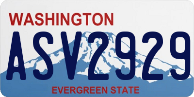 WA license plate ASV2929