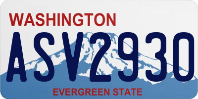 WA license plate ASV2930