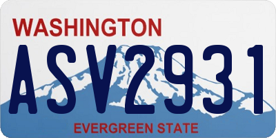 WA license plate ASV2931