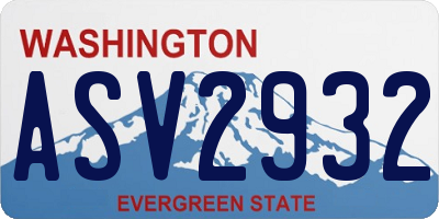WA license plate ASV2932