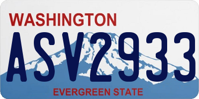 WA license plate ASV2933