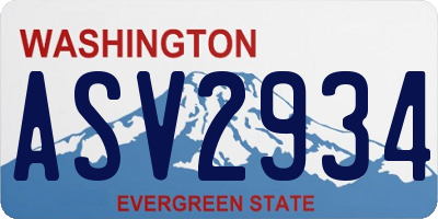 WA license plate ASV2934