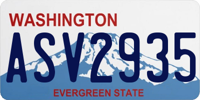 WA license plate ASV2935