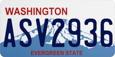 WA license plate ASV2936