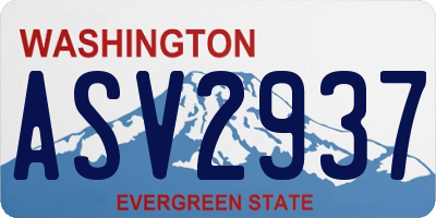 WA license plate ASV2937