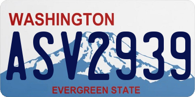 WA license plate ASV2939