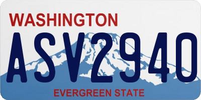 WA license plate ASV2940