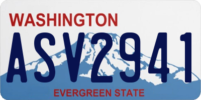 WA license plate ASV2941