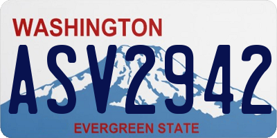 WA license plate ASV2942