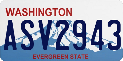 WA license plate ASV2943