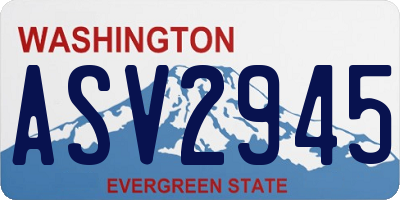 WA license plate ASV2945