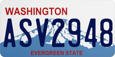 WA license plate ASV2948