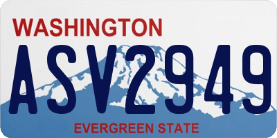 WA license plate ASV2949