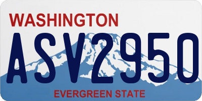 WA license plate ASV2950