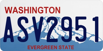 WA license plate ASV2951