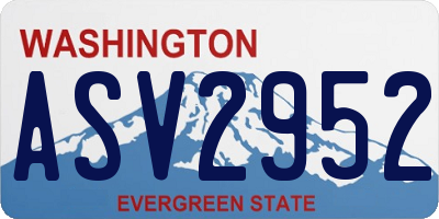 WA license plate ASV2952