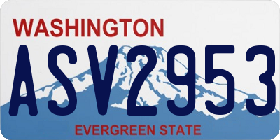 WA license plate ASV2953