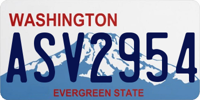 WA license plate ASV2954