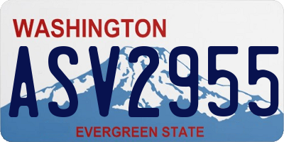 WA license plate ASV2955