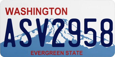 WA license plate ASV2958