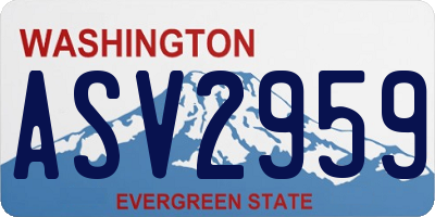WA license plate ASV2959